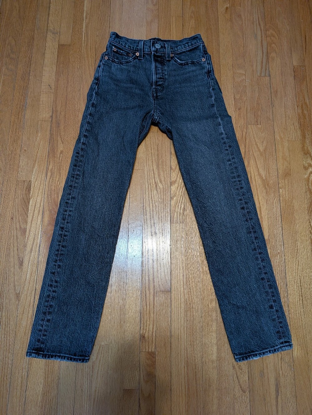Levi's Premium Wedgie Straight Black Jeans Size 23
